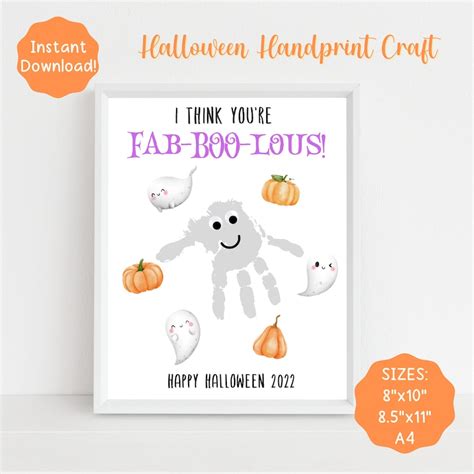 Halloween Handprint Craft Ghost Handprint Craft Printable - Etsy