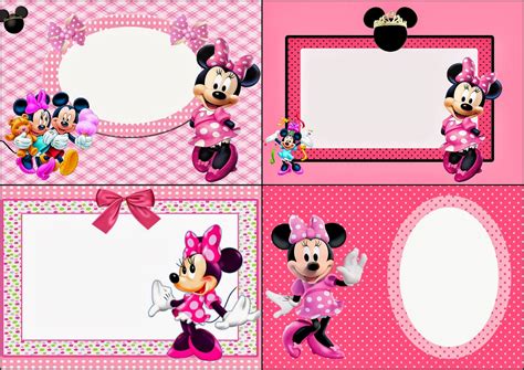 Minnie Mouse in Pink: Free Printable Invitations, Labels or Cards. - Oh ...