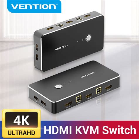 Vention 2-Port HDMI KVM Switch 4K@30Hz - Share Monitor, Keyboard & More