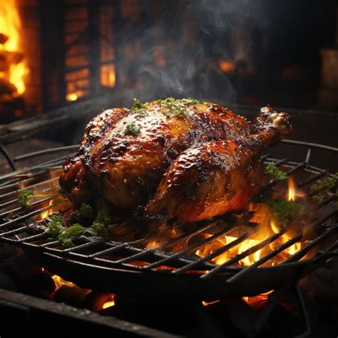 Premium AI Image | Photorealistic delicious braised chicken on a grill