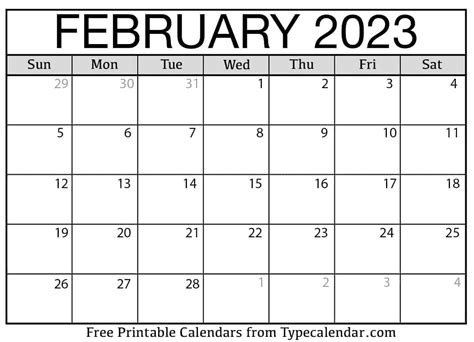 February Calendar 2023 - Ulule