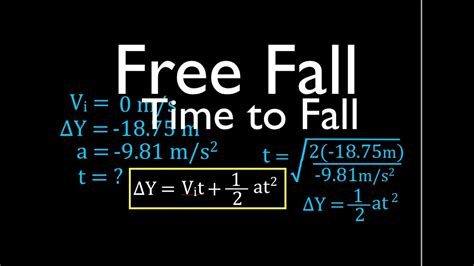 Physics, Kinematics, Free Fall (4 of 12) Solving for Time to Fall from ...