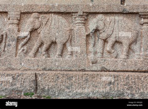 Asia, India, Karnataka, Hampi, Mahanavami Dibba, carvings Stock Photo - Alamy