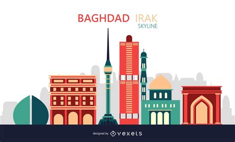 Baghdad City Skyline Illustration Vector Download