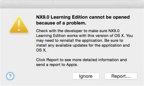 "NX9.0 Learning Edition cannot be opened because of a problem."