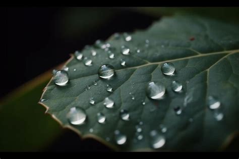 Premium Photo | High angle of macro water drops on leaf