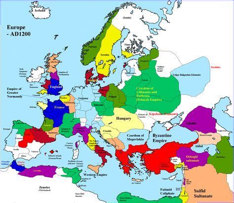 A map of Europe in 1200 | Map, Historical maps, European map