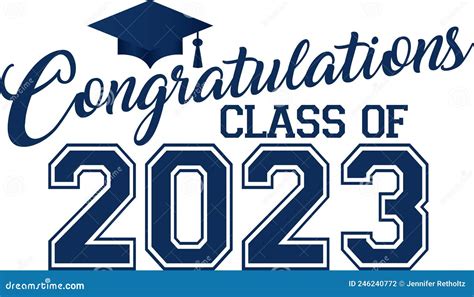 Congratulations Class Of 2023 Blue Vector Illustration | CartoonDealer.com #246240772