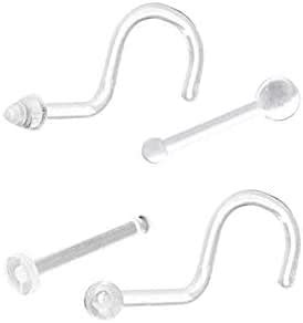 Amazon.com: Nose Piercing Retainers Invisible Assorted 18ga and 20ga 4 ...