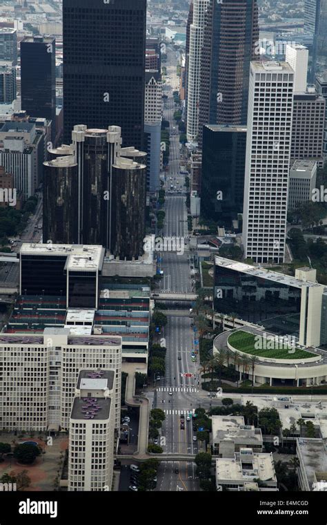 South Figueroa Street, Downtown Los Angeles, California, USA - aerial Stock Photo - Alamy