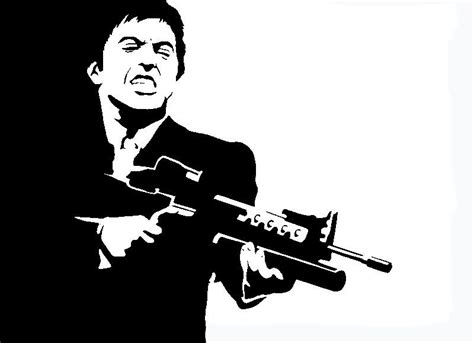 Scarface Stencil | Silhouette art, Stencil graffiti, Stencil art