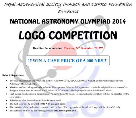 Nepal Astronomical Society (NASO): ::NATIONAL ASTRONOMY OLYMPIAD 2014-LOGO COMPETITION:: !!!WIN ...