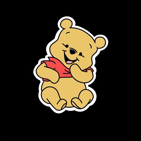 Set of 4 baby winnie the pooh inspired stickers | Etsy