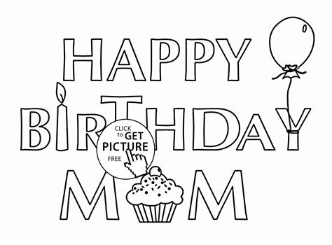 Happy Birthday Mom Printable Coloring Cards - Printable Word Searches