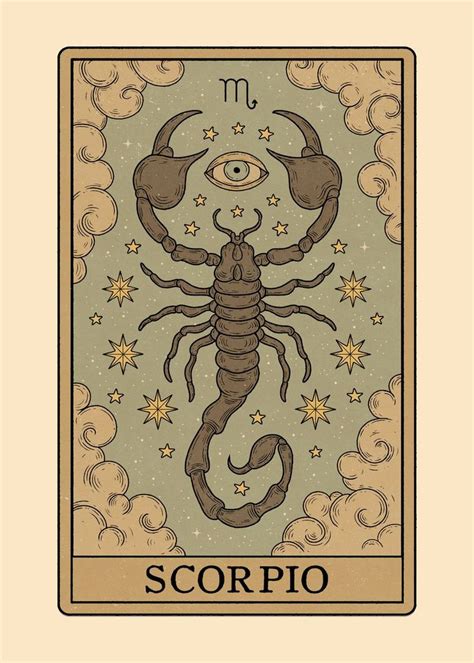 'Scorpio Tarot Card ' Poster, picture, metal print, paint by Thiago ...