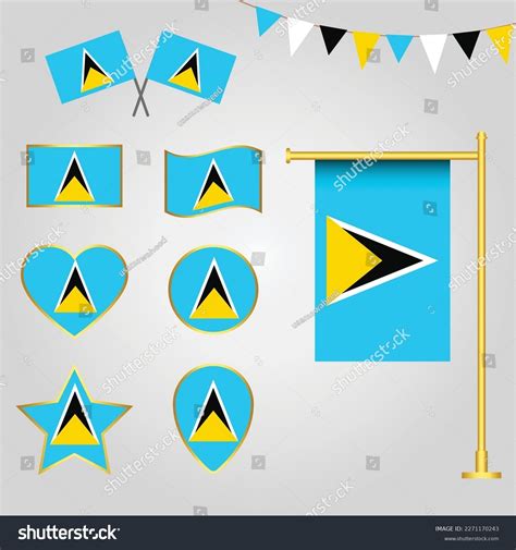 Vector Collection St Lucia Flag Emblems Stock Vector (Royalty Free) 2271170243 | Shutterstock