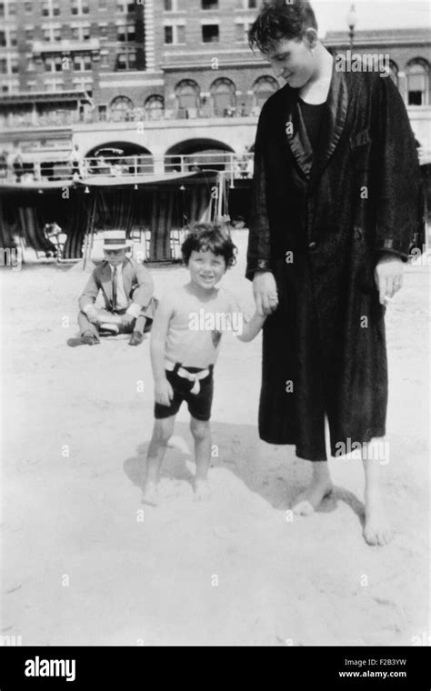 Spencer Tracy and his deaf son, John Ten Broeck Tracy, at Atlantic City, New Jersey. Photo was ...