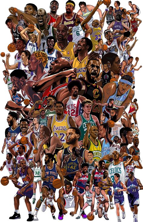 NBA 75 Illustration : r/VintageNBA