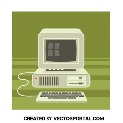 Old computer vector clip art | Computer vector, Free vector ...