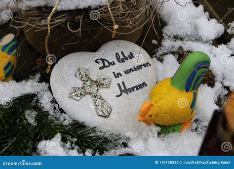 Grave decoration in winter stock image. Image of niedersachsen - 110130523