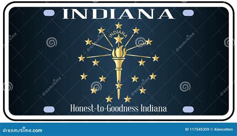 Indiana Flag License Plate stock vector. Illustration of alaskan ...