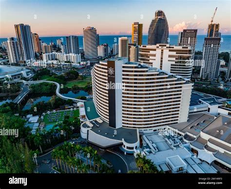 A high-angle of the Star Gold coast resort hotel view with buildings ...