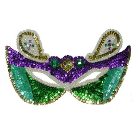 Sequin Applique - Mardi Gras Mask Purple - Face Size - Patchwork Panda ...