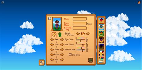 Stardew Valley Character Creation