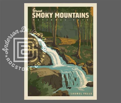 Great Smoky Mountains Park Vintage Travel Poster by Anderson - Etsy