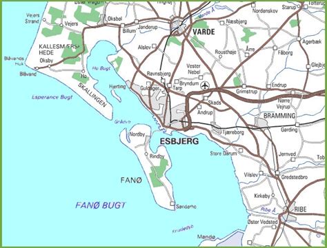 Map of surroundings of Esbjerg - Ontheworldmap.com