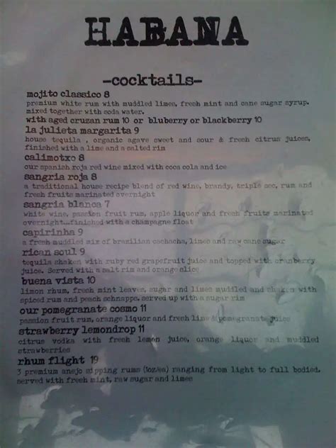 Habana Menu, Menu for Habana, Costa Mesa, Orange County - Urbanspoon/Zomato