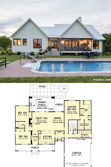 Pool House Plans, Barn House Plans, New House Plans, Dream House Plans, Small House Plans, Open ...