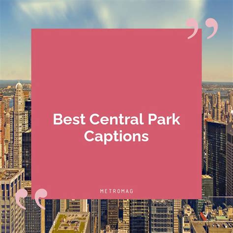 [UPDATED] City Captions - 475+ Central Park Captions And Quotes For ...