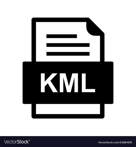 Kml file document icon Royalty Free Vector Image