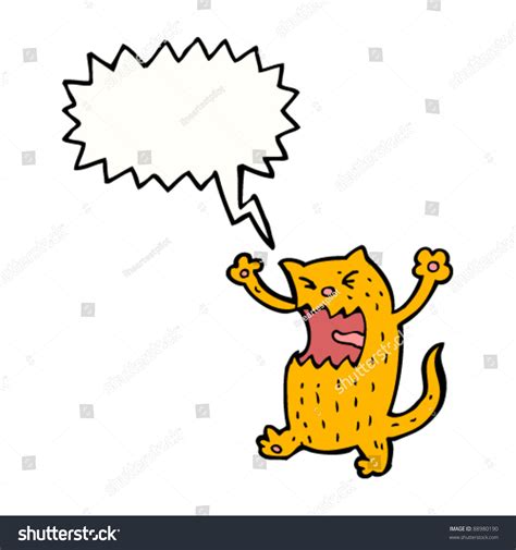 Screaming Cat Cartoon Stock Vector Illustration 88980190 : Shutterstock