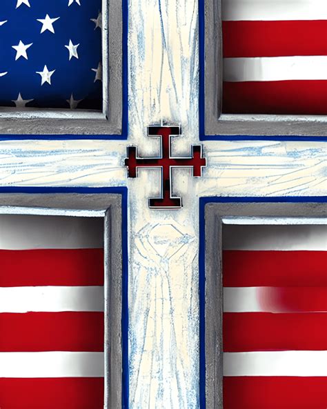 Christian Cross American Flag Graphic · Creative Fabrica