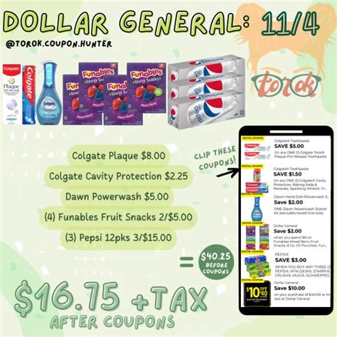 Best Dollar General Deals & Coupons Saturday 11/4 - Torok Coupon Hunter