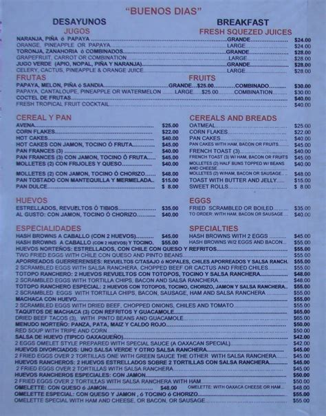 Menu - Los Portales