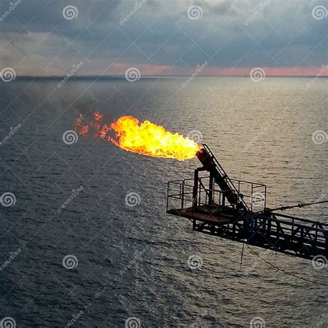 Flare oil&gas stock photo. Image of river, burned - 50520880