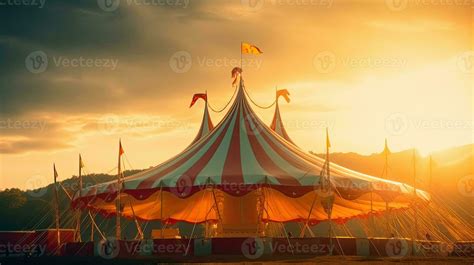 Circus tent, carnival tent at the amusement park. Generative Ai ...