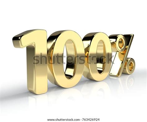 100 Percent Golden Symbol Isolated On Stock Illustration 763426924 ...