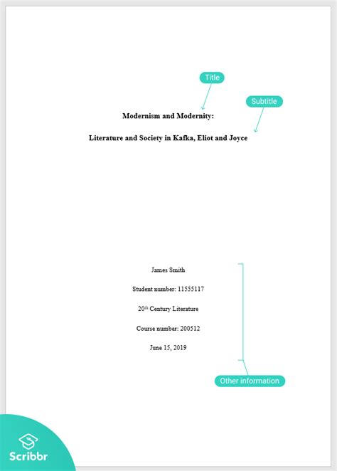 Turabian Style Title Page - Paper Formatting Basics