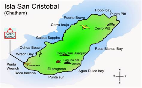 This map shows the various landmarks on Isla San Cristobal in the Galapagos Islands. #Galapagos ...