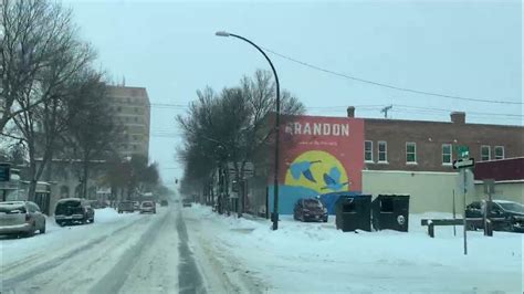 City Of Brandon On A Stormy Snowy Weather/Manitoba Canada - YouTube