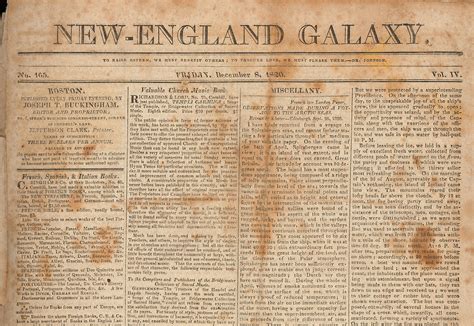 New England Galaxy Newspaper from 1820 | National Postal Museum