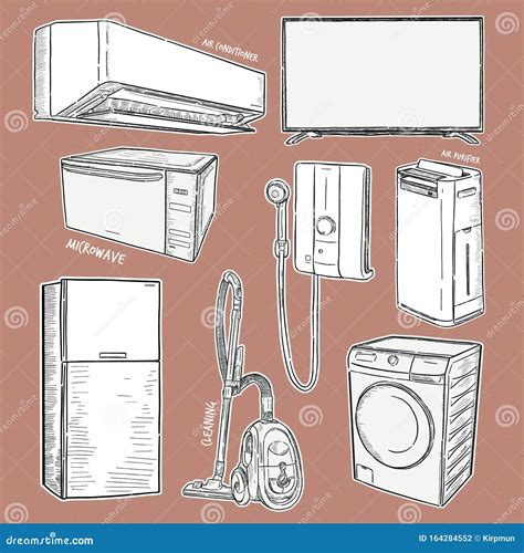 Household Appliances Collection Illustration, Vector. Stock Vector ...