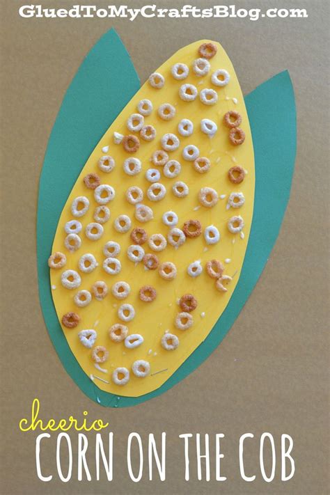 Cheerio Corn on the Cob Craft | November crafts, Preschool crafts, Fall crafts