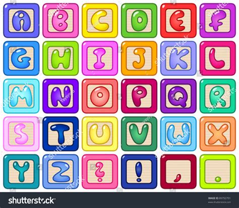 Colorful Alphabet Blocks Stock Vector 89792791 - Shutterstock