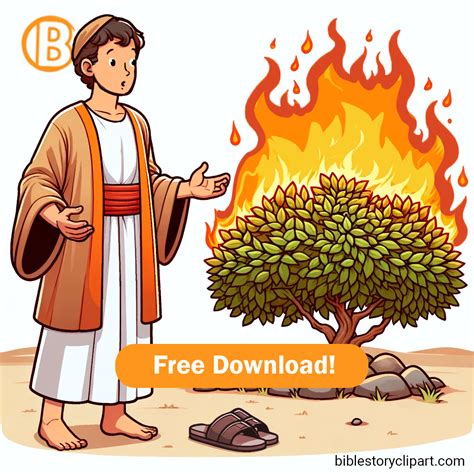 Moses and the Burning Bush - Bible Story Clipart