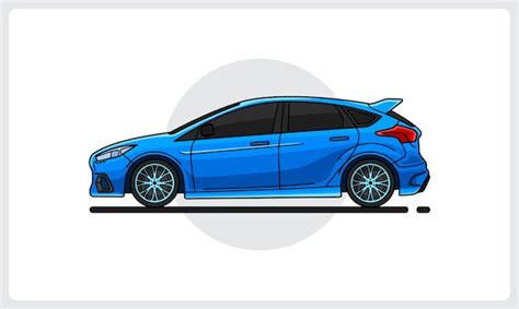 Premium Vector | Sport car blue color side view easy editable